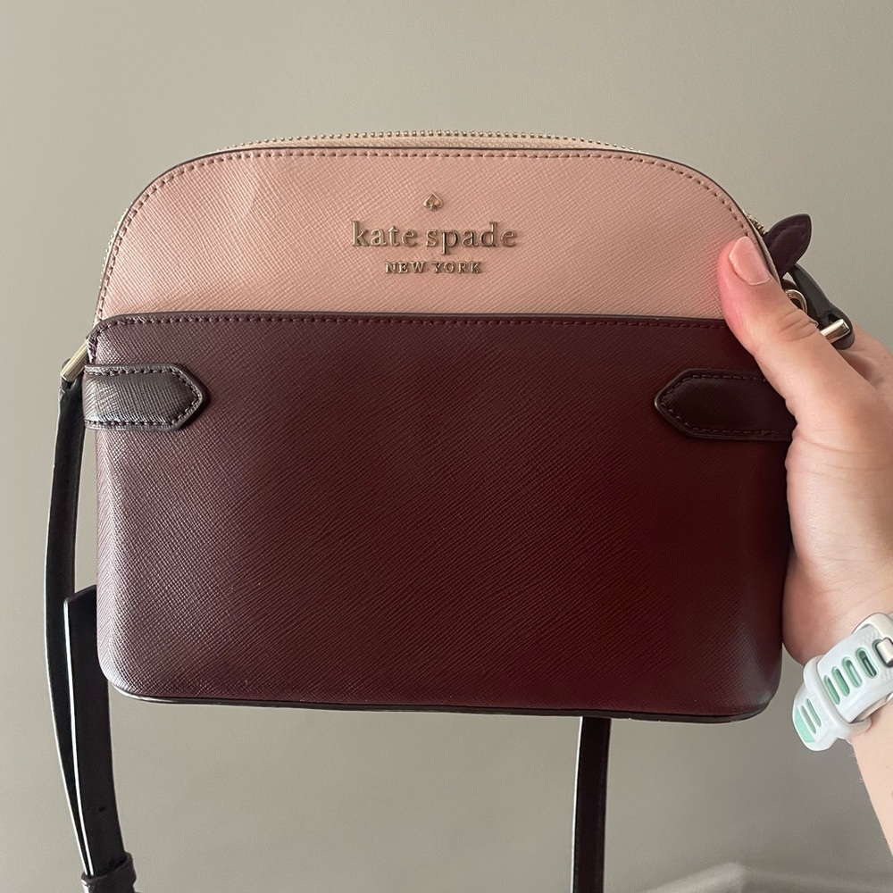 Kate Spade Two-Tone Crossbody Bag - Pink and Maroon